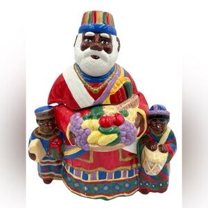 Vintage Christmas Around the World Kwanzaa Cookie Jar EUC.